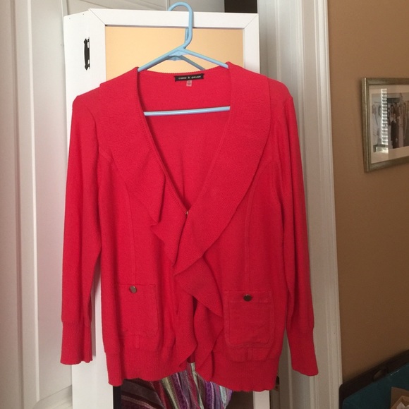 Ruffled cotton cardigan