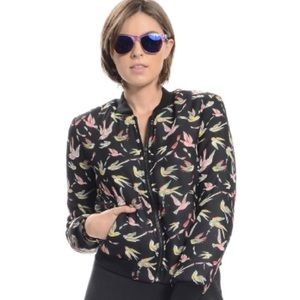 NWOT Bird Print Bomber Jacket