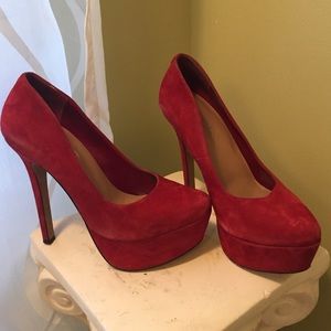 Jessica Simpson ruby red suede Waleo pump