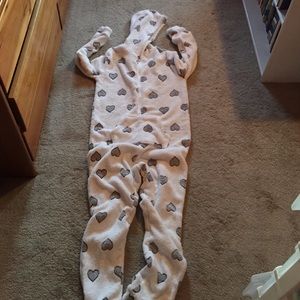 Fuzzy heart onesie