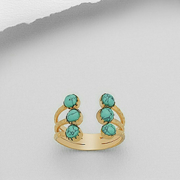 30% OFF! HP! Turquoise & 18k Gold Ring Size 9
