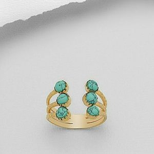 30% OFF! HP! Turquoise & 18k Gold Ring Size 9