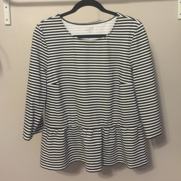 Striped LOFT Peplum Top