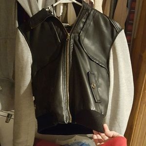Faux leather coat