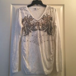 Cabi size large long sleeve sheer white top