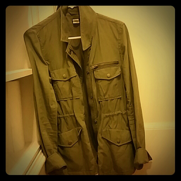 Light army green draw string military jacket