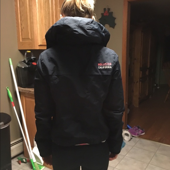 Hollister Navy Blue winter jacket with hood