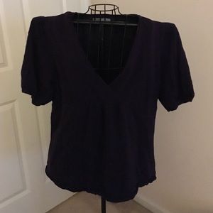 Purple V neck sweater