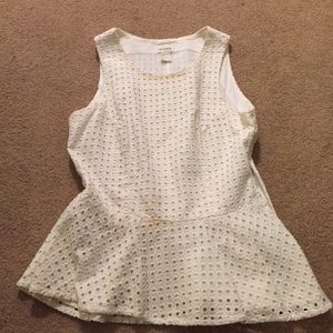 White peplum top