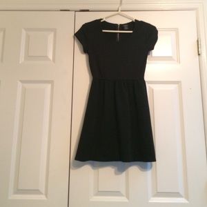 Black textured skater dress