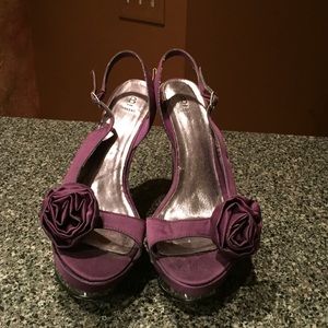 Bakers purple satin heels