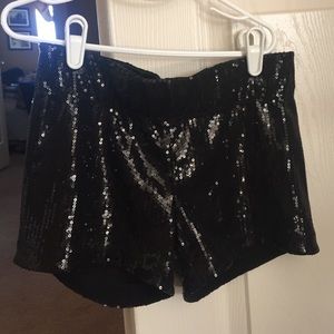 Alice and Olivia black sequin shorts