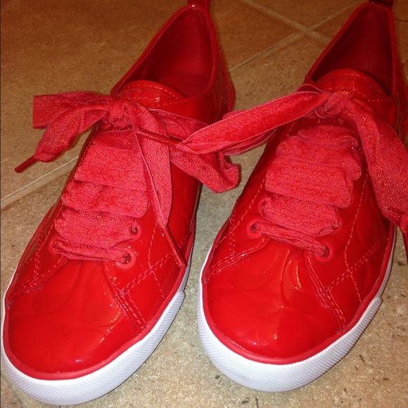 Red coach suzzy sneakers