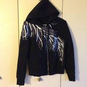 Black / silver sweatshirt jacket