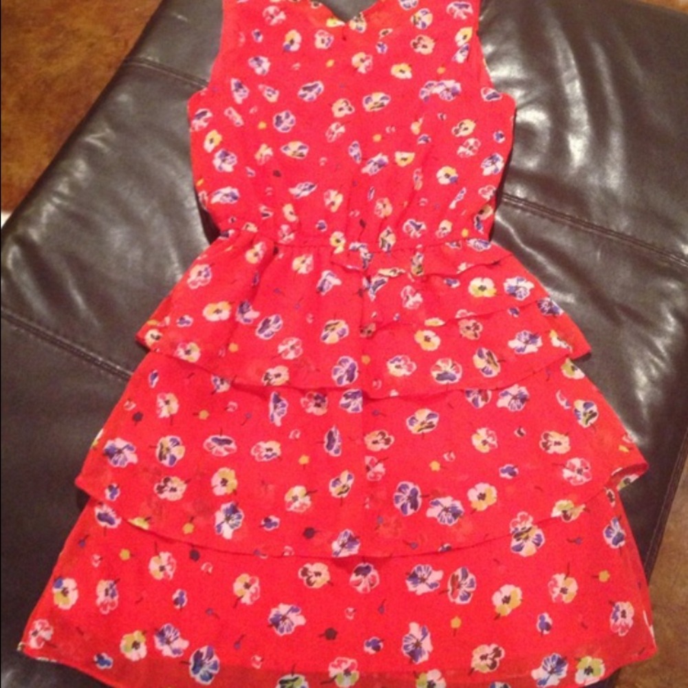 NWT Xhilaration Red Flowery Dress