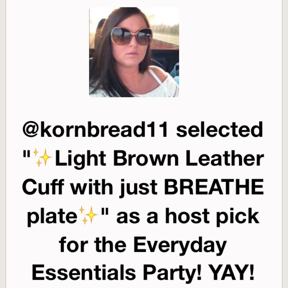 🎉HP🎉Brown Leather Cuff/JUST BREATHE✨ - Picture 4 of 4