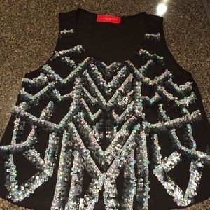 Black RED LABEL AKIRA top