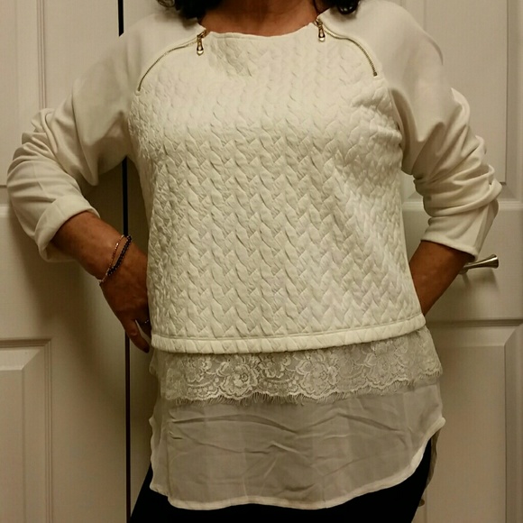 Italian white sheer top