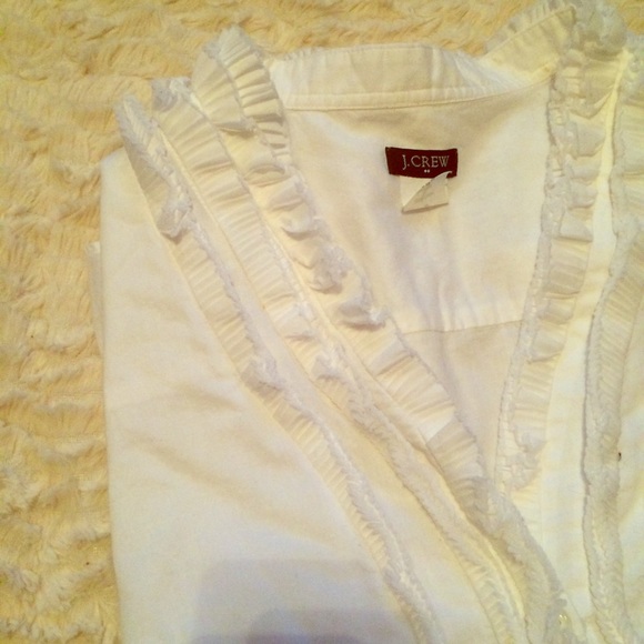 JCREW white Ruffled blouse