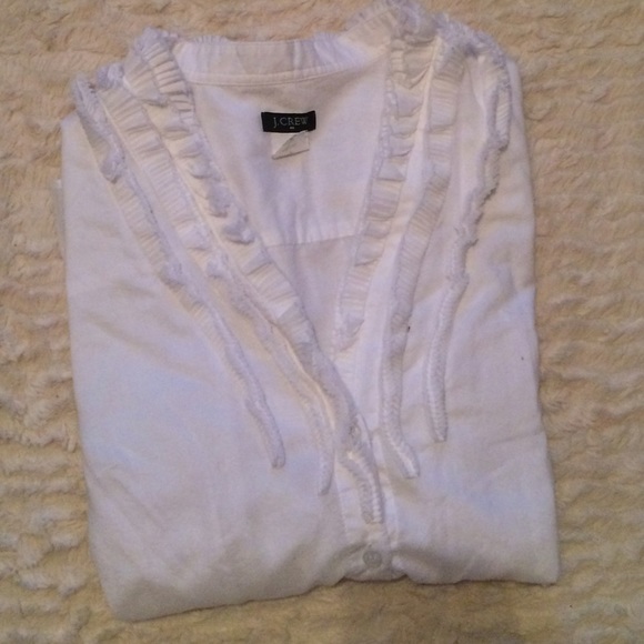 JCREW white Ruffled blouse - Picture 2 of 3