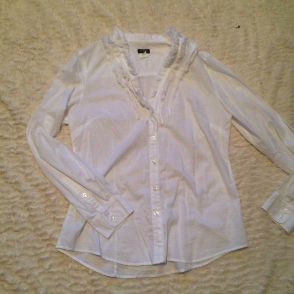 JCREW white Ruffled blouse - Picture 3 of 3