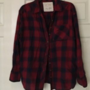 L plaid cotton shirt with side pockets