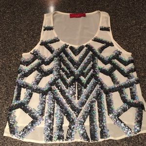 Cream AKIRA RED LABEL sequence top