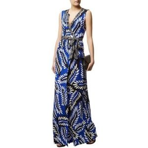 Diane Von Furstenberg long maxi wrap silk dress