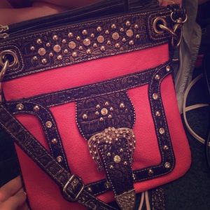 Over the shoulder rhinestone purse