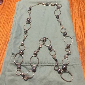 Lia Sophia silver and grey necklace