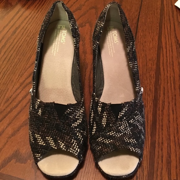 TOMS  wedges tweed fabric