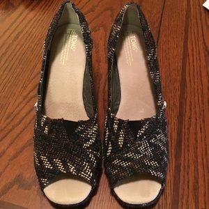 TOMS  wedges tweed fabric