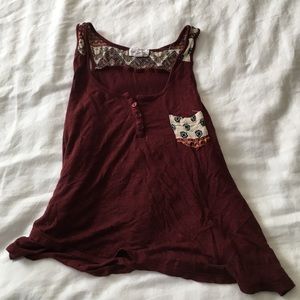Burgundy tank top from Tilly's