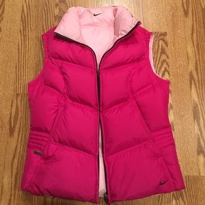 Pink Nike Puffer Vest- Size Small
