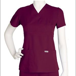 Grey's Anatomy V Neck Mock Wrap Scrub Top