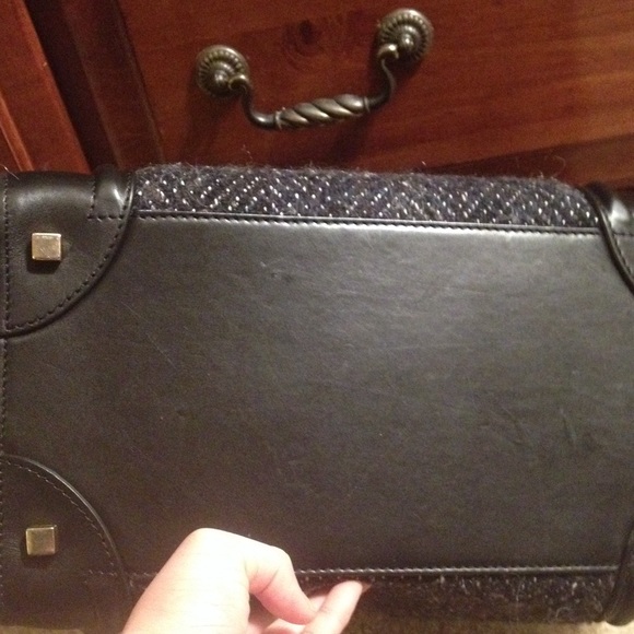 Authentic Celine Black Calfskin Tweed Mini Luggage - Picture 2 of 4