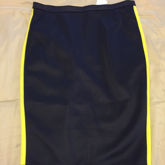Forever 21 Navy/Lime Green Pencil Skirt Large