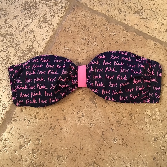 PINK bandeau bikini top