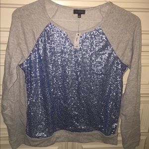 The Limited brand sweater. Grey with blue sequins