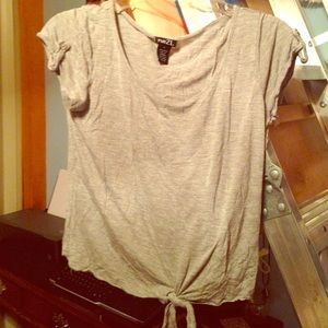 Gray tied crop top from Rue 21