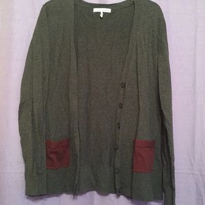 Cute cardigan grey and burgundy