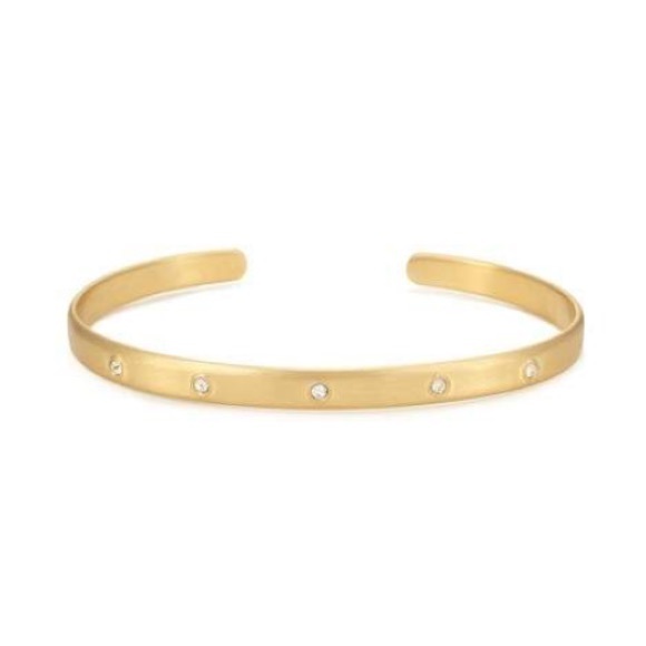 Stella & Dot artisan disc cuff gold NIB
