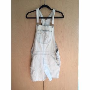 NWT American Eagle Denim Light Stone Wash Overalls