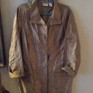 Chico's 100% Raw Silk Shirt Jacket