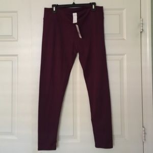 Fabletics burgundy workout pants XL