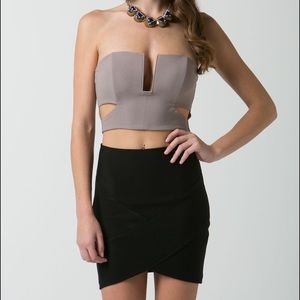 Beige Cutout Crop Top