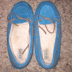 Blue moccasins