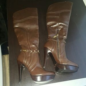 Guess brown stilleto boots