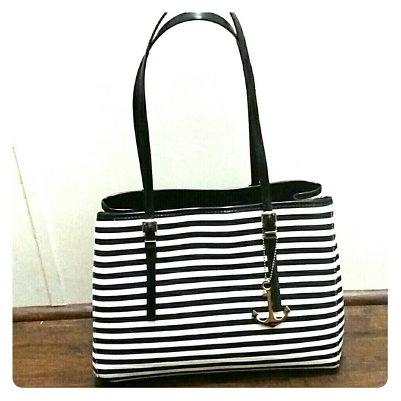 Black/White Striped Purse