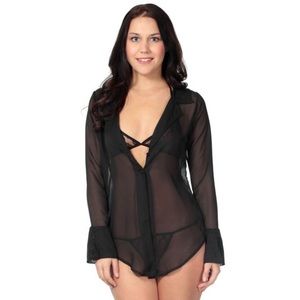 NWOT see through shirt w/ matching bra and panty